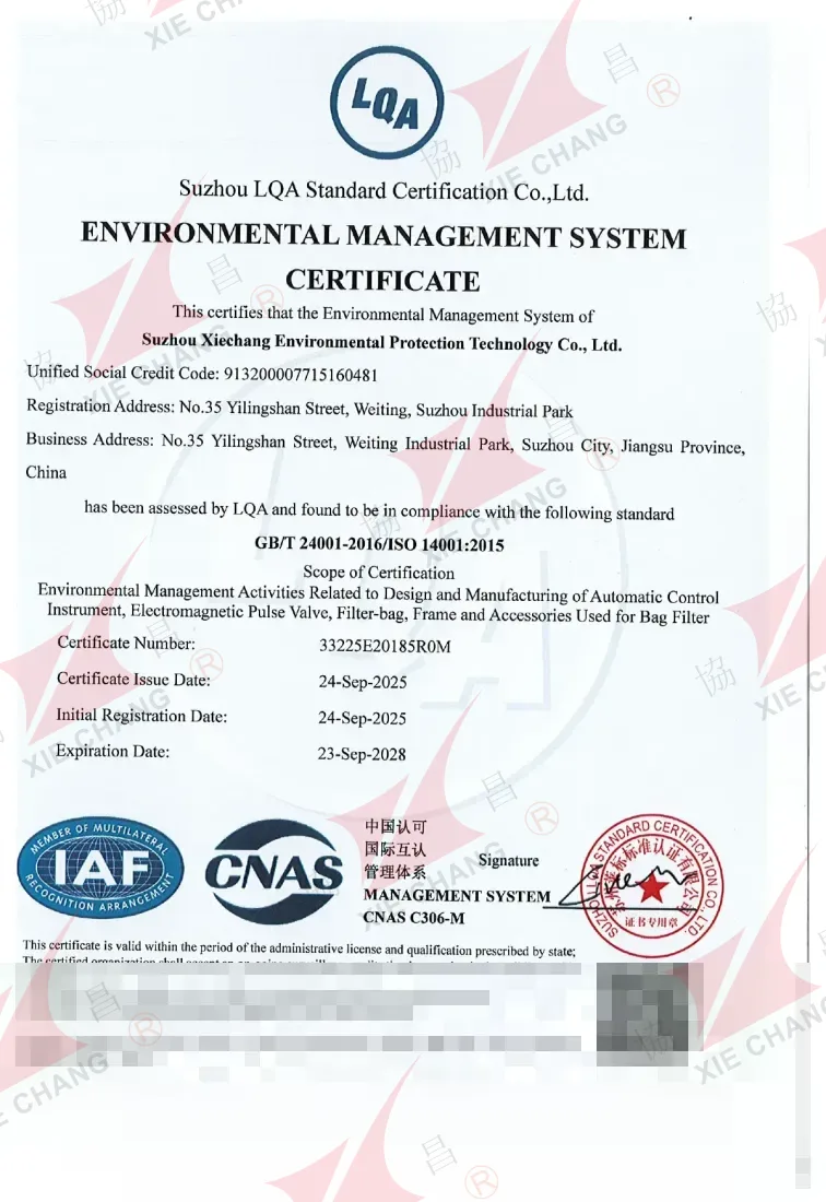 ISO 14001:2015 экологиялық менеджмент жүйесі сертификаты