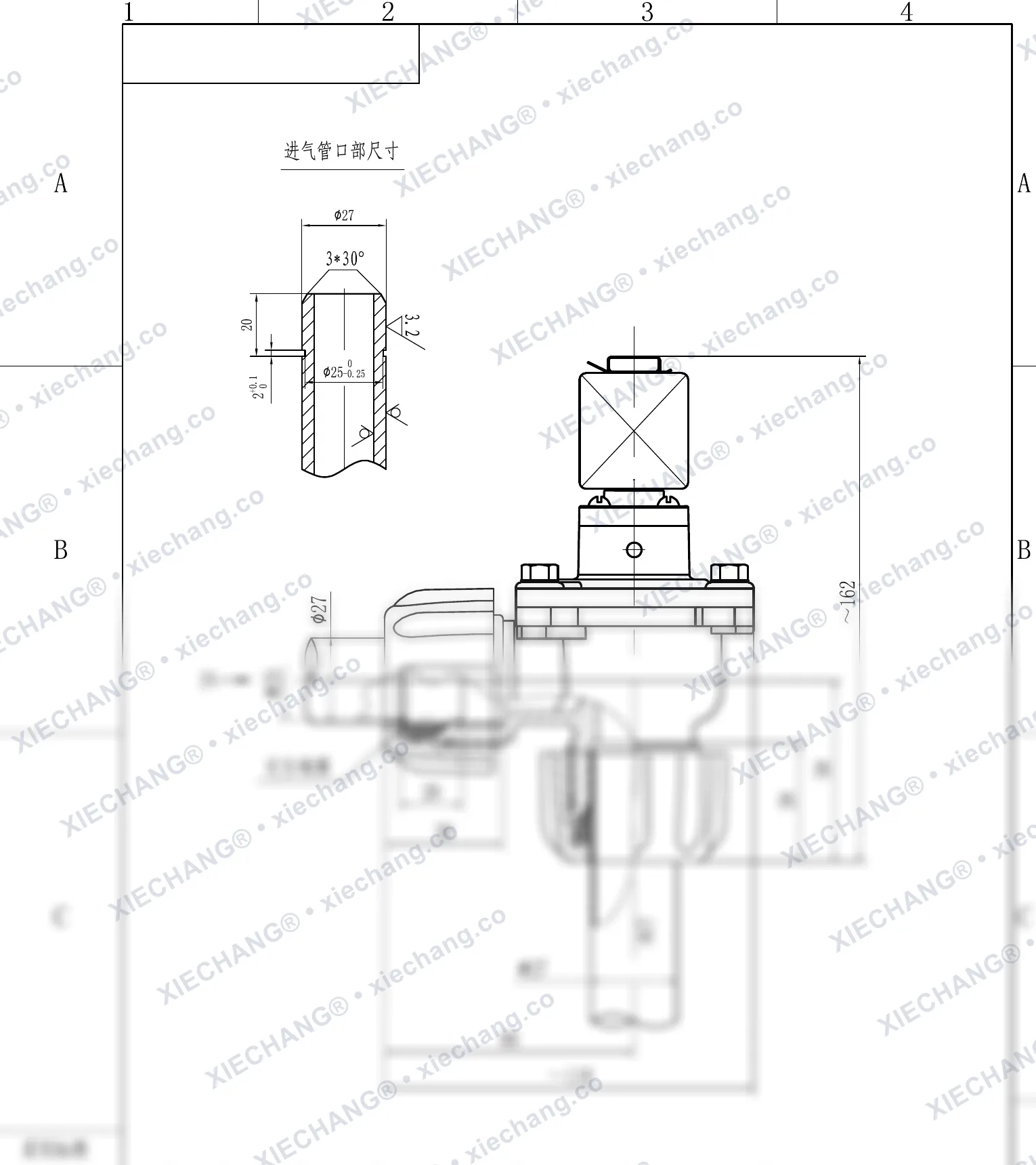 DCF-ZM-20 · 3/4" · сыртқы бұрандалы тік бұрышты импульстік клапан — орнату сызбасы