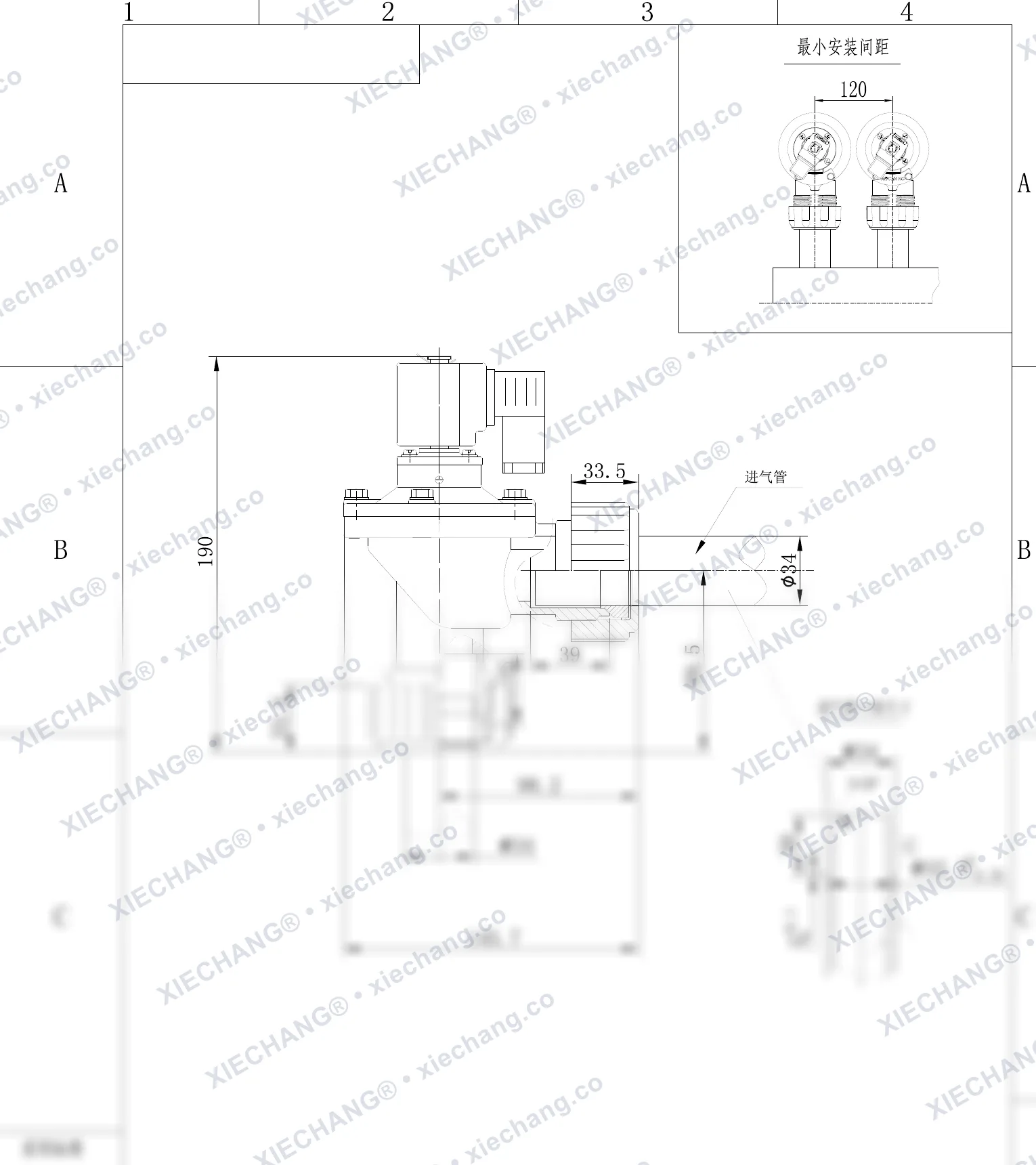 DCF-ZM-25-C · 1" · сыртқы бұрандалы импульстік клапан — орнату сызбасы